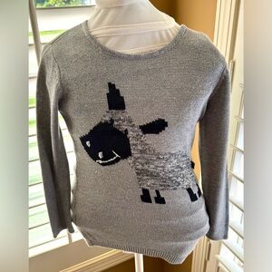 Forever and Ever Girls Gray Donkey Sweater Dress Size S Cozy Knit